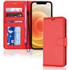 TECHGEAR Cover iPhone 12 / iPhone 12 Pro - Custodia Portafoglio in Pelle Sintetica con TPU Antiurto, Funzione di Supporto con Slot per Schede e Cinturino da Polso per iPhone 12/Pro (6,1 Pollici 2020)