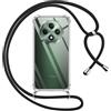 Pnakqil Cover per OPPO Reno 12 FS(5G/4G)/OPPO Reno 12F(5G/4G) con Cordino, Trasparente Custodia con Laccio Tracolla Cellulare Girocollo Collana Protettiva per nan 6.67, Nero