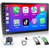 Podofo 2+64G Autoradio per Fiat 500L 2012 Radio con Carplay Android Auto 10.1 Pollici Android 13 Auto Stereo con Schermo Bluetooth WLAN GPS RDS Radio + Telecamera Posteriore HD