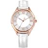COMTEX Elegante orologio da donna con cassa in oro rosa e pietra di cristallo, punti metallici numerici romani e diamante di cristallo facile da leggere, orologio da donna alla moda, Oro rosa, Moderno