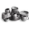 Springlane Kitchen SPRINGLANE stoviglie grigie, servizio da tavola in gres Misty Cliff (Grigio, Servizio di Piatti 24 pz)