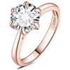 JewelryPalace 3ct Classico Anello Solitario Donna Argento 925 con Cubica Zirconia, Diamante Simulato Anelli con Pietra Rotonda, Semplice Fedine Fidanzamento in Oro Rosa Set Gioielli Donna 19.5