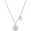 VLNET Collana trilogia d'amore, tre cuori in argento 925,argento rosato e zirconi.Collezione Angeli di Roberto giannotti. (Casual)