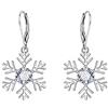 EVER FAITH Orecchini a forma di fiocco di neve in argento Sterling 925 con zirconi bianchi, Argento sterling