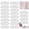 Cosysparks Maschera bianca per decorare, 20 pezzi maschere bianche con adesivi strass maschera verniciata della di carta maschere carnevale da colorare per forniture per feste