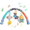 Henakmsl Giocattolo per carrozzina Baby Bow per neonati 0-6 mesi, Giocattolo mobile per carrozzina con sonaglio musicale sensoriale, Safari Zebra, Nylon, Nessuna batteria richiesta
