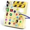 ADASSERA Busy Board in Legno, Giochi Montessori per Bambini 2 Anno, Lavagna attività con 19 LED, Giochi Educativi Sensoriale del Bambino, Lavagna attività Portatile Regalo Bimbo 1 2 3 Anni