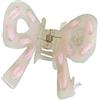alloneslife Fermagli per capelli da donna, con fiocco, con acido acetico, clip per capelli a banana, antiscivolo, per trecce (beige)