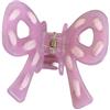 alloneslife Fermagli per capelli da donna, con fiocco, con acido acetico, clip per capelli a banana, antiscivolo, per trecce, per donne (rosa)