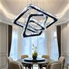 diisunbihuo Moderno lampadario a LED in acciaio inox e cristallo, da soffitto, per camera da letto, 48 W, smaltato, luce bianca calda e fredda bianco freddo