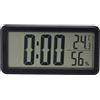 Uadme Sveglia digitale con display temperatura umidità termometro igrometro orologio intelligente orologio da parete funzionamento a batteria ufficio soggiorno camera da letto scrivania sveglia