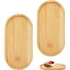 EXIN DEHCEN 2 Pezzi Vassoio legno in Legno Vassoio, Bambù Ovale Vassoio Bambu da Tè Vassoio Ovale Bamboo, Vassoio da Portata Mini Vassoio in Bambù per Torte, Tazze, Caffè, Dessert, Frutta, Dessert