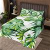 Loussiesd Coperta trapuntata con stampa palma tropicale con foglie di palma tropicali per bambini e ragazzi e donne con foglie verdi e set di copricoperte botaniche trapuntate 3 pezzi per letto240x220cm