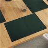 Encasa XO Tovagliette Americane Lavabili, in Cotone 48x32 cm | Verde scuro, Sottopiatti | Tessuto a Coste Sottili | Filati a 12 Fili | Uso Colazione & Pranzo | Set di 6