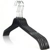 HANGERWORLD 15 Grucce 43cm in Plastica Nera con Scanalature sulle Spalline per Vestiti Camicie e Maglioni