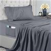 Utopia Bedding Set Lenzuola Singolo 3 Pezzi 90x190 cm - Microfibra di Poliestere - Lenzuolo con Angoli con Tasche Portaoggetti, Lenzuolo Piatto e 1 Federe Ricamate, Grigio