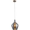 M2 OUTLET Lampada a sospensione LA BURBUJA 20169, diametro 22 cm, nichel opaco, vetro fumé