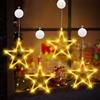 DAZZTIME Led Stelle Natale, 4 Pezzi Luci di Natale con Tenda Luminosa, Decorazioni Natalizie per Finestre