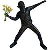 PIGPIGFLY Scultura Figura Banksy,Decorazioni per Ufficio,Figura Decorative, Statuette Decorative Casa, Soggiorno Decorativo Moderno da Appoggiare, Scultura Astratta in Poliresina, Idea Regalo(Nero)