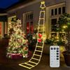 Ulikey Scala LED con Babbo Natale, Babbo Natale Scala da Arrampicata Decorazioni Natalizie con 8 Luce Effetti, Luci Natalizie per Esterno ed Interno Decorazion (Bianco Caldo, 3M)