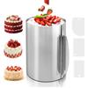 Gohytal Anello per Torta Alto 20cm, Anello Regolabile in Acciaio Inox, Regolabile 6-12 Pollici di Diametro con 3 raschietti, Forma Rotonda con Scala per la Preparazione di Torte, Matrimonio