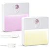 AGOTD Luce Notturna Sensore Movimento e Crepuscolare, 5 Colori, Tipo-C Ricaricabile, Dimmerabile, 2 Pezzi