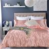 Homemissing Hotel Qualità Rosa Copripiumino Seta Come Raso Biancheria Da Letto Set Estate Reversibile Trapunta/Consolatore Copertura Luna di Miele Sexy di Lusso Morbido Microfibra Singola Dimensione