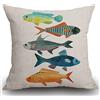 Smooffly Federa per cuscino beige colorata con pesce decorativo per la casa per uomo/donna soggiorno camera da letto divano sedia 45 x 45 cm federa 45 x 45 cm