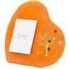 Sospiri Venezia Portafoto Vetro Murano Cornice a Cuore Decorazione Albero della Vita con Murrine Supporto da Scrivania o Tavolo Foto 7x10 cm Idea Regalo Made Italy (19x19 cm)
