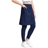 Haloumoning Leggings da ragazza con gonna, lunghezza alla caviglia, per bambini, gonna da tennis, con tasche, yoga, sport, gonna, abbigliamento da tennis 2 in 1, Blu scuro, 8-10 anni