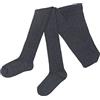 WERI SPEZIALS Collant da donna con gherone comfort in lana morbida e calda qualità (44-46, costine grigie), Grigio costola, 44-46