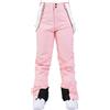 HOTIAN Pantaloni da sci da donna, per snowboard, invernali, caldi, impermeabili, antivento, rimovibili, da sci, da trekking, Colore: rosa., L