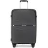 British traveller Set di 3 valigie leggere in polipropilene rigido, alla moda, da viaggio, bagaglio a mano da cabina, serratura TSA con 4 ruote girevoli, 50,8 cm, 61 cm, 71,1 cm, Nero, Set di 3,