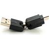 System-S Adattatore USB 2.0 Micro B maschio a femmina tipo A cavo angolare 360° nero