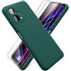 Ikziwreo Cover per Xiaomi Poco X5 5G / Redmi Note 12 5G + [2 Pack] Pellicola Protettiva in Vetro Temperato, Custodia Liquid Silicone TPU Cover Ultra-Sottile AntiGraffio Antiurto Case - Verde Scuro