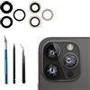 LiXiongBao 3pz/Set Lenti di Ricambio in Vetro per Fotocamera Posteriore per iPhone 14 PRO Max, con Adesivo preinstallato, Obiettivo della Fotocamera in Vetro Posteriore