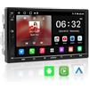 ATOTOZONE A5L Autoradio 2 Din Android, 7 Stereo auto bluetooth con schermo, 2G+32G, CarPlay&Android Auto Wireless, Tethering via WiFi/BT/USB, MirrorLink, 24B-EQ DSP, FM/RDS/AM/SWC/GPS, Chat AI
