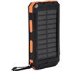 Beufee Caricabatterie Solare Power Bank, Caricabatterie Wireless Portatile da 10.000 mAh con Bussola Batteria Esterna con Doppia Torcia per Campeggio(Nero + Arancione)