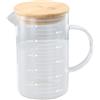 Dokeno 1000ML Misurino Graduato Vetro con Coperchio, Becher Graduato in Vetro Borosilicato con Manico, Tazza Graduata Vetro con Scala Graduata per Succhi, Latte e Prodotti da Forno