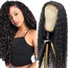 Creuost Parrucca Donna Capelli Veri Umani 4X1 Lace Front Human Hair Wig Glueless Brazilian Virgin Hair Pre Plucked Natural Hairline #1B Natural Color Water Wave Human Hair Wig 20 Pollice