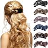 HAOTIAN-X 6 fermagli per capelli piatti francesi Concord, clip per capelli curvi da 3,35 pollici, fermagli per capelli opachi, clip per capelli a banana, per donne, ragazze