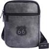 ROUTE 66 Cesar, Uomo Borsa a Tracolla in Pelle-Regalo per Uso Quotidiano, Viaggi, Affari, Grigio