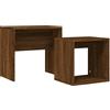 vidaXL Tavolini Impilabili 2 pz Rovere Marrone in Legno Multistrato
