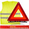GADLANE Triangolo Auto Omologato ECE & Gilet Catarifrangente Riflessivo Pieghevole con Custodia Sicurezza Stradale Avvertimento