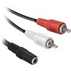 Ekon cavo jack 3.5mm RCA, cavo AUX, 0.5 metri, femmina maschio, per stereo, casse, mixer, laptop, cuffie, mp3, iPod, smartphone, tablet