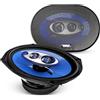 Pyle Casse Auto Stereo 15 x 23 cm Altoparlanti Coppia, Cono Blu in Poliuretano, 4 Vie, 400 Watt, Surround in Gomma Butilica, 4 Ohm, Bobina Vocale da 3,2 Centimetri