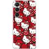 Personalaizer Custodia compatibile con Samsung Galaxy S23 con design di Hello Kitty e fiocchi rossi e talpe - Stile Kawaii - Cover in silicone TPU flessibile trasparente