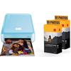 KODAK Confezione Stampante Foto Printer PM220 e 2 cartucce MSC50, foto 5,4 x 8,6 cm, WiFi, compatibile con iOS e Android, colore: blu