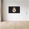 fan decor Licensed Décor Adesivo da parete in vinile del Real Madrid, piccolo (65 cm (larghezza) x 40 cm (altezza), stemma a colori su sfondo nero