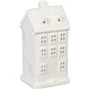 Relaxdays Casetta Portacandele in Ceramica, Casa Luminosa Porta-Tealight, per 1 Candelina, HLP: 14,5 x 7 x 6 cm, Bianco